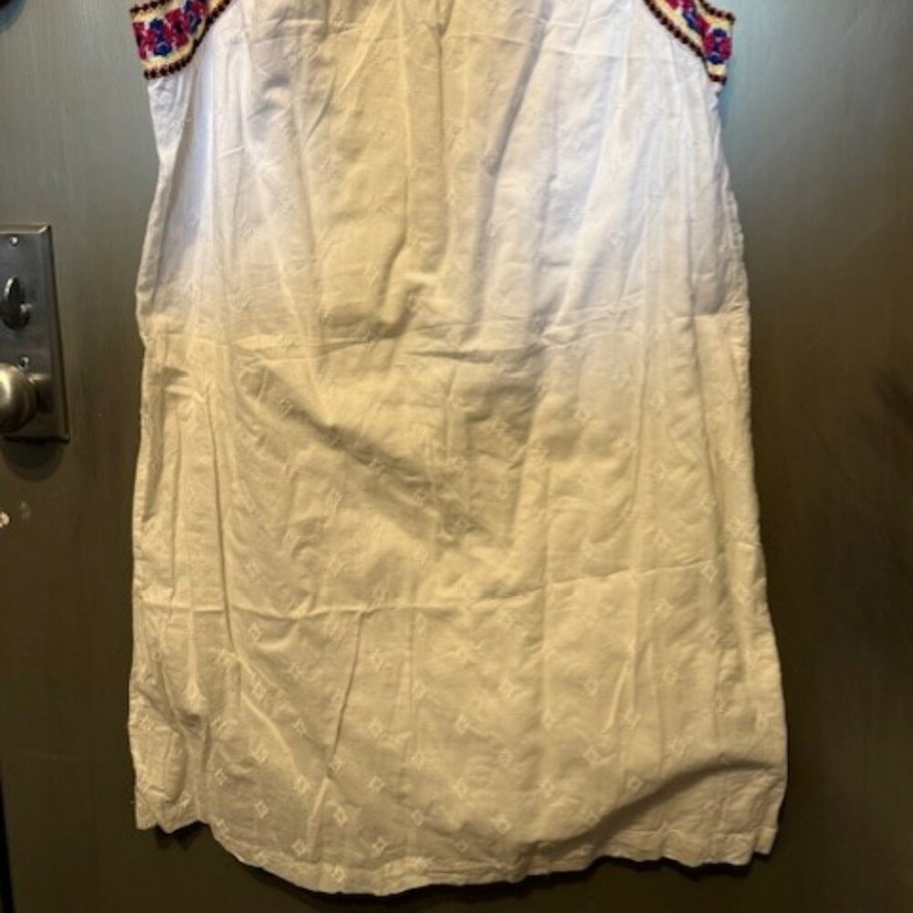 Retro Embroidered Dobby-Pattern Shift Mini Dress … - image 5